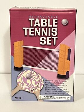 Portable Retractable Table Tennis Set with Blue Paddles